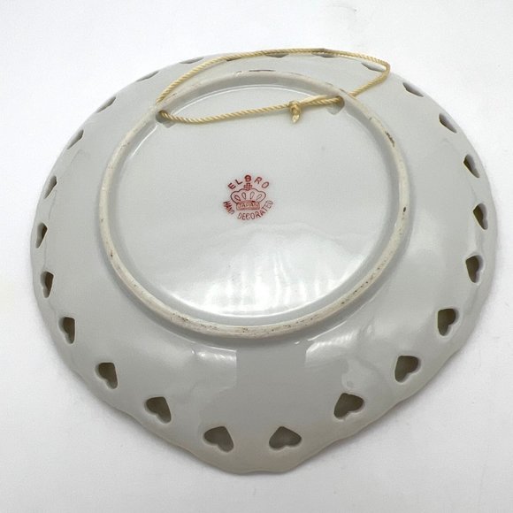 Vintage Souvenir of Canada Reticulated Plate Heart Shaped Gold Trim ELBRO Japan - Picture 4 of 5